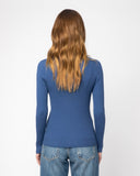 The Surrey Cotton Crewneck Sweater in Marine, back view — State of Cotton NYC