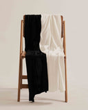 The Tilly Superfine Cotton Wrap in cream, styled view — State of Cotton NYC