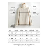 Size chart for The Wynn Cotton Turtleneck Sweater — State of Cotton NYC