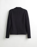 The Beale Cotton Cardigan Blazer in black, back view — State of Cotton NYC