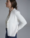 The Beale Cotton Cardigan Blazer in ivory, additional view — State of Cotton NYC