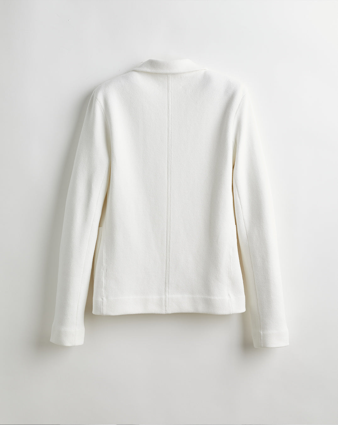 The Beale Cotton Cardigan Blazer in ivory, back view — State of Cotton NYC