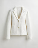 The Beale Cotton Cardigan Blazer in ivory, front view — State of Cotton NYC