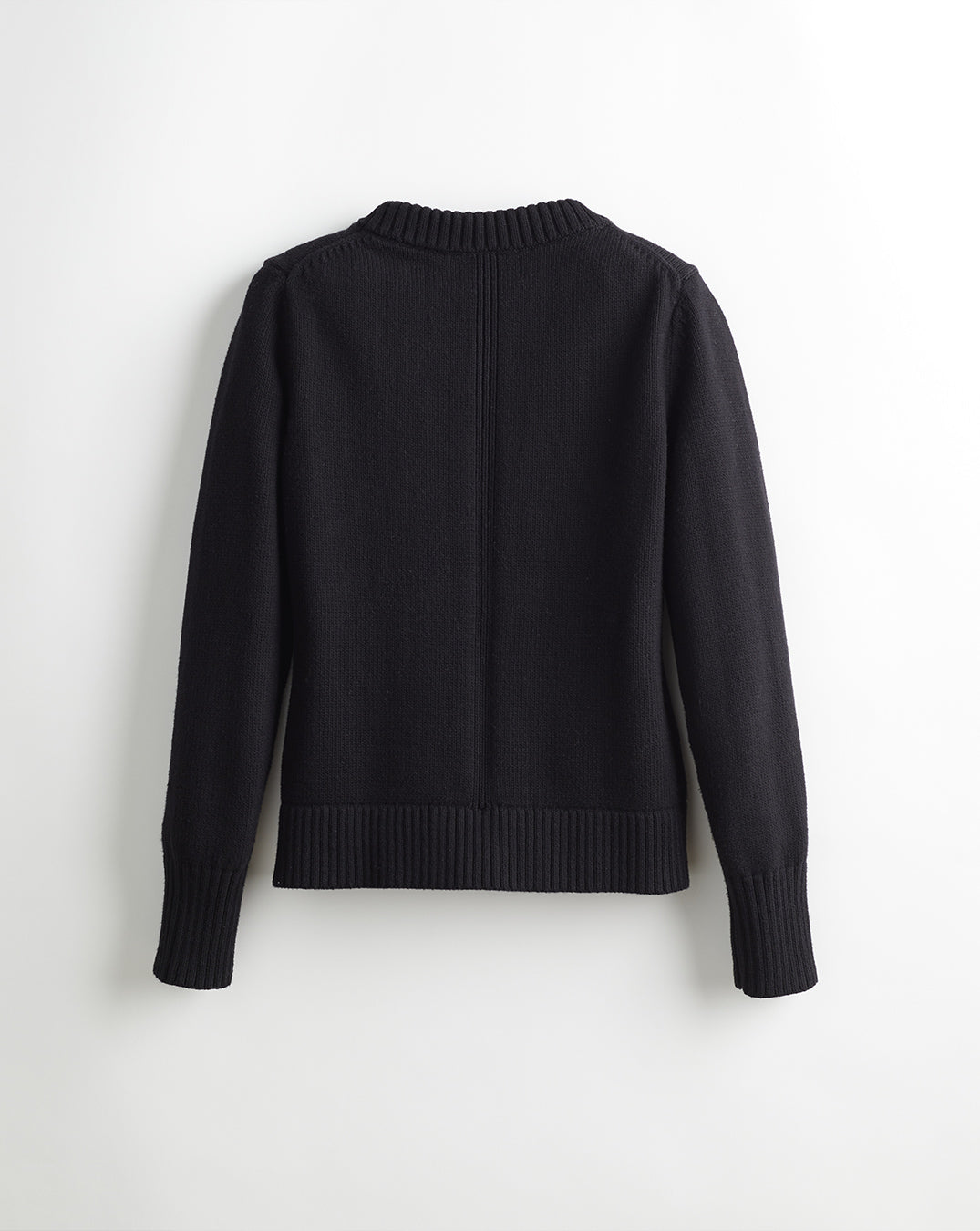 The Castine Cotton Crewneck Sweater in black, back view — State of Cotton NYC