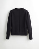 The Castine Cotton Crewneck Sweater in black, back view — State of Cotton NYC