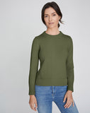 The Castine Cotton Crewneck Sweater in green, additional view — State of Cotton NYC