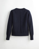 The Castine Cotton Crewneck Sweater in navy, back view — State of Cotton NYC