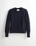 The Castine Cotton Crewneck Sweater in navy, front view — State of Cotton NYC