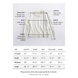 Size chart for The Castine Cotton Crewneck Sweater — State of Cotton NYC