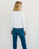 The Castine Cotton Crewneck Sweater in white, individual view — State of Cotton NYC