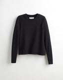 The Devon Cotton Crewneck Sweater in black, front view — State of Cotton NYC