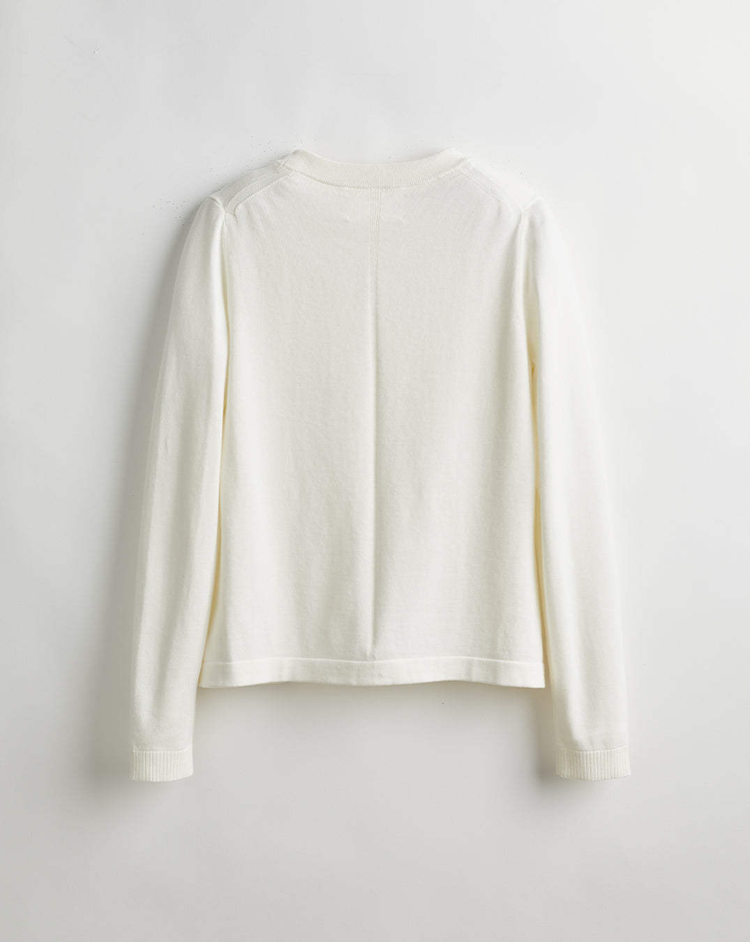 The Devon Cotton Crewneck Sweater in eggshell, back view — State of Cotton NYC