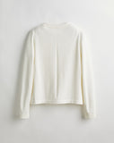 The Devon Cotton Crewneck Sweater in eggshell, back view — State of Cotton NYC