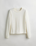 The Devon Cotton Crewneck Sweater in eggshell, front view — State of Cotton NYC
