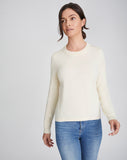 The Devon Cotton Crewneck Sweater in ivory, additional view — State of Cotton NYC