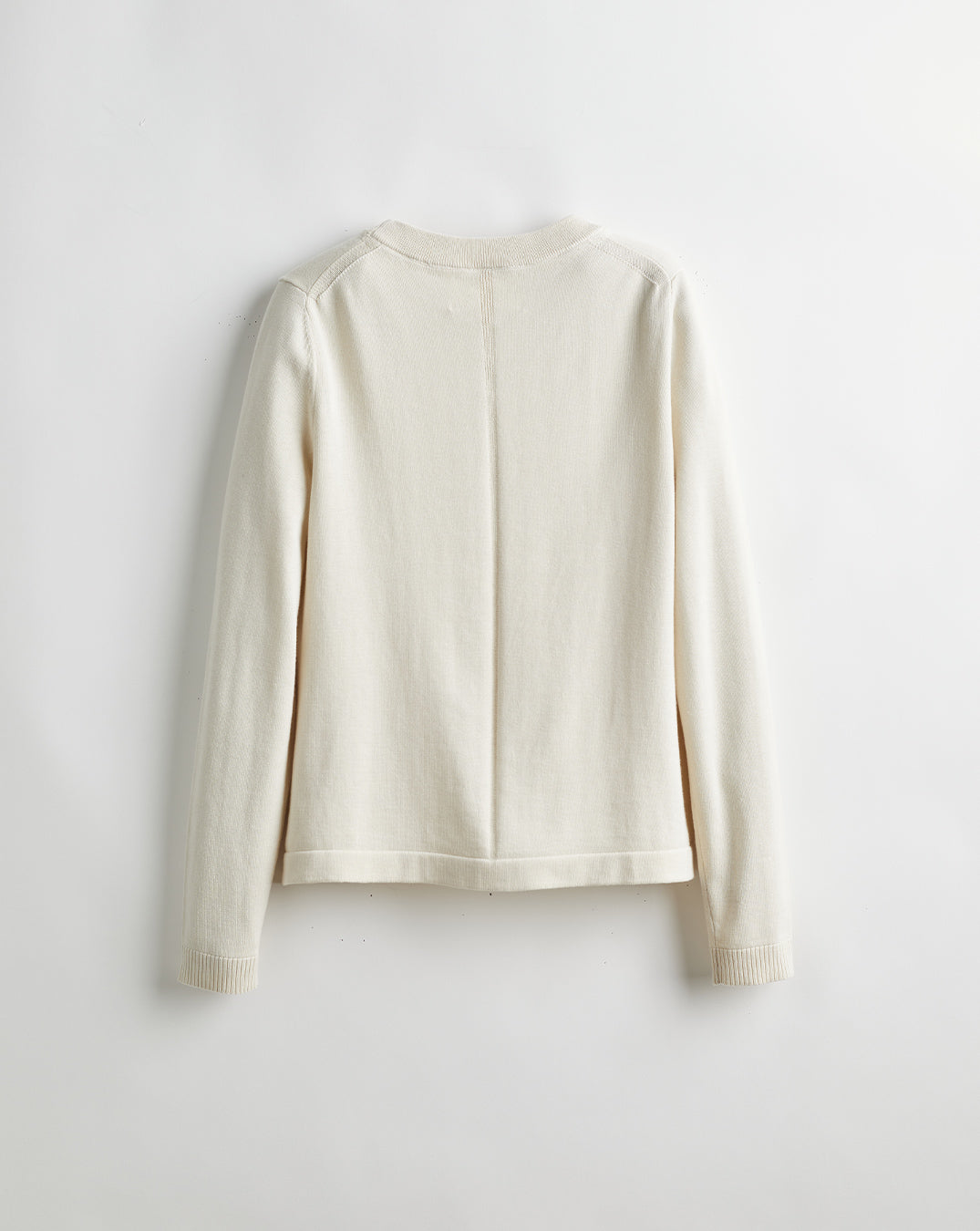 The Devon Cotton Crewneck Sweater in ivory, back view — State of Cotton NYC