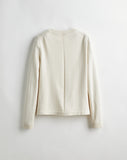 The Devon Cotton Crewneck Sweater in ivory, back view — State of Cotton NYC