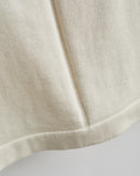 Detail shot of The Devon Cotton Crewneck Sweater in ivory — Egyptian cotton, Italian-spun
