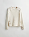 The Devon Cotton Crewneck Sweater in ivory, front view — State of Cotton NYC