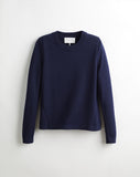 The Devon Cotton Crewneck Sweater in navy, front view — State of Cotton NYC