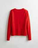 The Devon Cotton Crewneck Sweater in red, back view — State of Cotton NYC