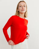 The Devon Cotton Crewneck Sweater in red, individual view — State of Cotton NYC
