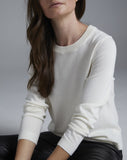 The Devon Cotton Crewneck Sweater, styled view — lightweight Egyptian cotton, Italian-spun — State of Cotton NYC