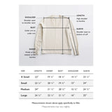 Size chart for The Ellie Cotton V-Neck Sweater — State of Cotton NYC