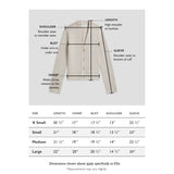Size chart for The Ellis Cotton Cardigan — State of Cotton NYC
