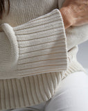 The Kittery Cotton Bell Sleeve Sweater in ivory, additional view — State of Cotton NYC