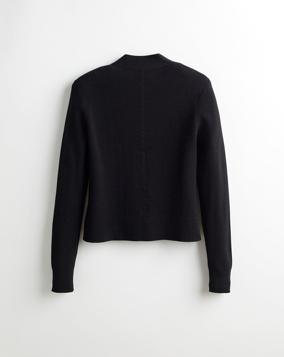The Perry Cotton Cardigan in black, back view — State of Cotton NYC