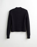 The Perry Cotton Cardigan in black, back view — State of Cotton NYC