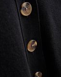 Detail shot of The Perry Cotton Cardigan in black — Egyptian cotton