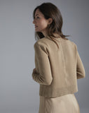 The Perry Cotton Cardigan in camel, additional view — State of Cotton NYC