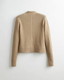 The Perry Cotton Cardigan in camel, back view — State of Cotton NYC