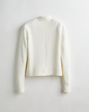 The Perry Cotton Cardigan in eggshell, back view — State of Cotton NYC