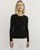 The Surrey Cotton Crewneck Sweater in black, additional view — State of Cotton NYC