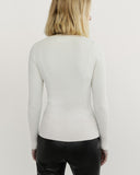 The Surrey Cotton Crewneck Sweater in ivory, additional view — State of Cotton NYC
