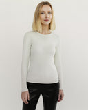 The Surrey Cotton Crewneck Sweater in ivory, front view — State of Cotton NYC