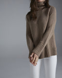 The Wynn Cotton Turtleneck Sweater in camel, additional view — State of Cotton NYC
