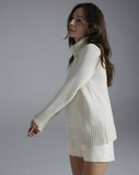 The Wynn Cotton Turtleneck Sweater in ivory, additional view — State of Cotton NYC