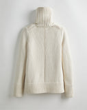 The Wynn Cotton Turtleneck Sweater in ivory, back view — State of Cotton NYC