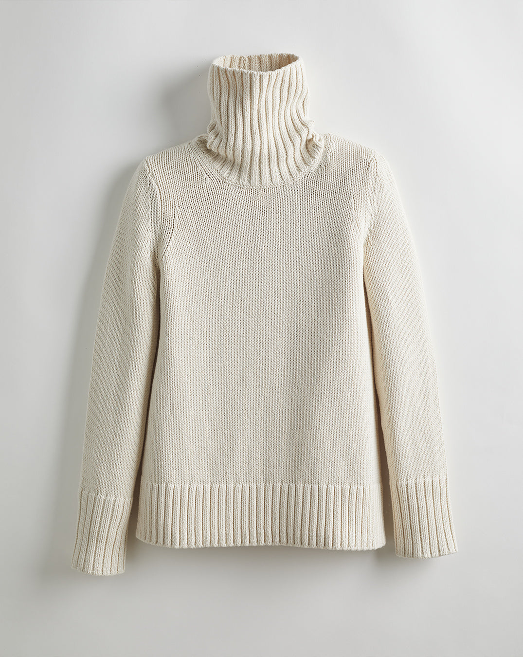 The Wynn Cotton Turtleneck Sweater in ivory, front view — State of Cotton NYC