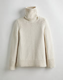 The Wynn Cotton Turtleneck Sweater in ivory, front view — State of Cotton NYC
